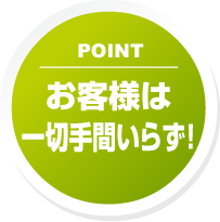 お客様は一切手間いらず！